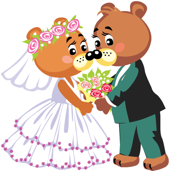 teddy bear bride and groom clipart - photo #1