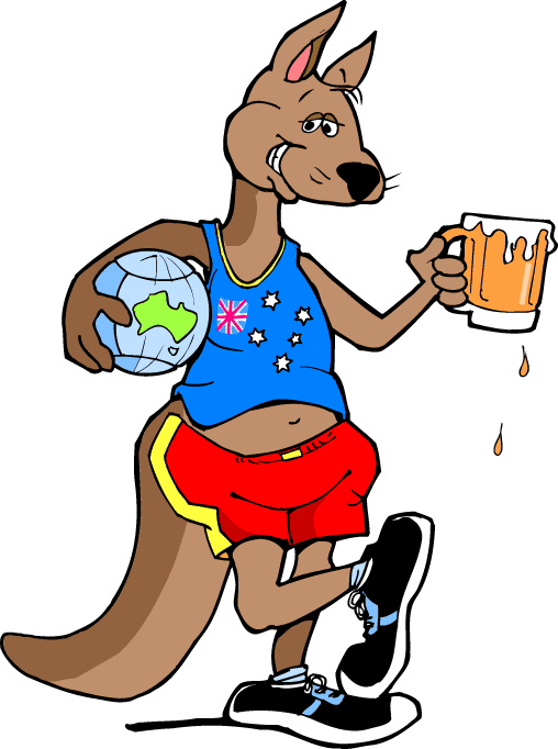 Australian Kangaroo With Beer.