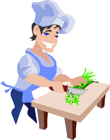 Chef Cutting Vegetables.