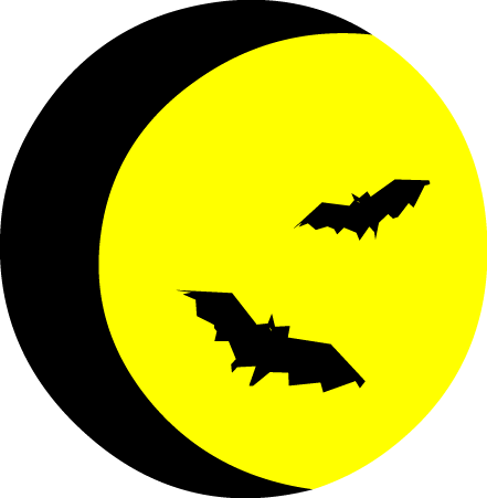 Bright Moon with Bats.