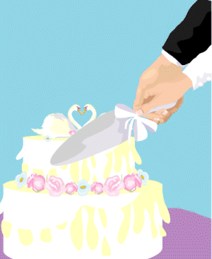 Cut Wedding Cake.