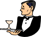 Waiter Serving Wine.