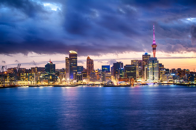 Aukland Skyline at Night.