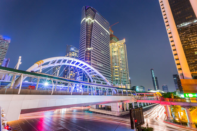 Bankok Chong Nonsi Business District at Night.