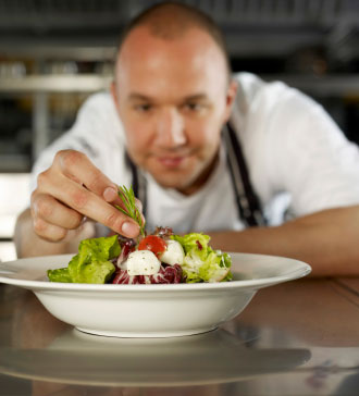 preparing a dish