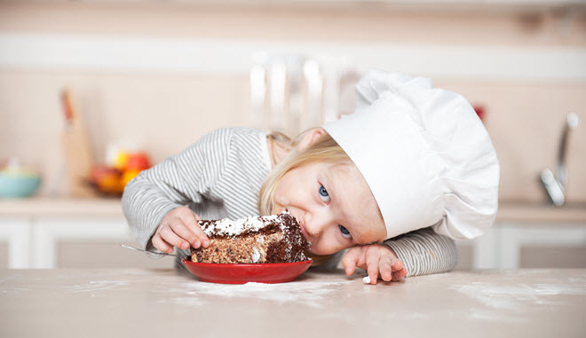 Young Girl Eating.