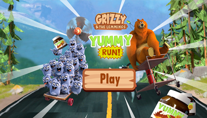 Grizzy＆The Lemmings Yummy Runゲーム。