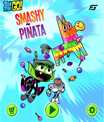 青少年泰坦（Titans）去粉碎皮納塔（Piñata）遊戲。