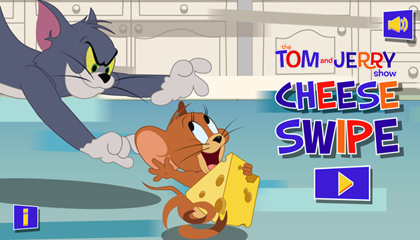 Tom＆Jerry表演奶酪滑動遊戲。