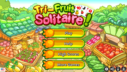 Tri-Fruit Solitaire Game.