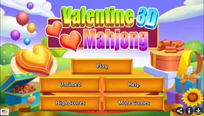 Valentine 3D Mahjong Game.